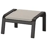 IKEA POÄNG (192.446.73), подставка для ног, черно-коричневый / Книса светло-бежевый