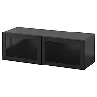 IKEA BESTÅ(090.476.54), сайт, черно-коричневый / Синдвик черно-коричневый прозрачное стекло