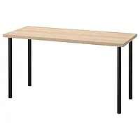 IKEA LAGKAPTEN / ADILS(594.172.52), стол письменный, под белый/черный мореный дуб
