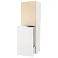 IKEA SMÅSTAD(494.310.98), шкаф с выдвижным элементом, белая береза / с платяной штангой