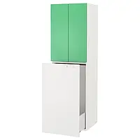 IKEA SMÅSTAD(794.310.06), шкаф с выдвижным элементом, белый зеленый / с платяной штангой