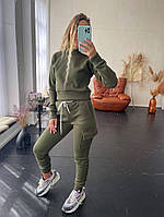 Стильный спорт женский тёплый костюм футер(на флисе, производство Турция) 42-44,46-48,50-52 Цвет5