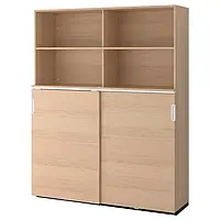 IKEA GALANT(092.853.10), комбинация с раздвижными дверями, шпон дуба беленый