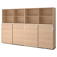 IKEA GALANT(792.852.55), комбинация с раздвижными дверями, шпон дуба беленый