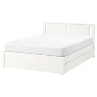 IKEA SONGESAND(192.412.45), Каркас кровати с 2 ящиками для хранения, белый / лонсет