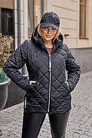 Теплая женская стёганная куртка с капюшоном Плащёвка Канада, подкладка-нейлон Синтепон200 48-50,52-54,56-58