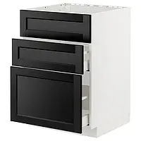 IKEA METOD / MAXIMERA (294.776.19), стоячий шкаф / вытяжка с ящиками, белый / лерхиттан черная морилка