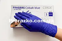 Рукавиці нітрилові CEROS Fingers®,Церос упаковка 100 шт, Cobalt Blue розмір S