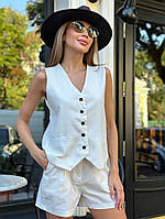 Эффектный модный стильный костюм (Жилетка и шорты) Норма 42-44,46-48;48-50 Цвета 3 Белый