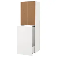 IKEA SMÅSTAD(894.287.44), шкаф с выдвижным элементом, белый/пробковый с платяной штангой