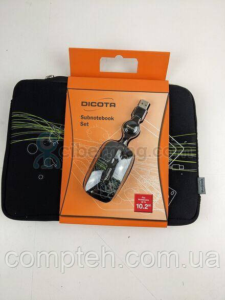 Сумка для ноутбука або планшета Dicota Subnotebook Set Flower 7"-10.2" Black + Mouse (B22608B)
