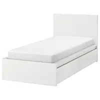 IKEA MALM(790.129.91), Каркас ліжка з 2 ящиками для зберігання, білий