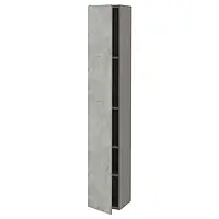 IKEA ENHET (693.224.75), высокий шкаф 4 полки/дверь, серый / имитация бетона