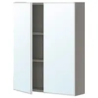 IKEA ENHET (293.236.60), шкаф с зеркалом и дверью, серый