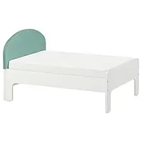 IKEA SLÄKT(194.876.33), выдвижной каркас кровати, белый / серо-бирюзовый