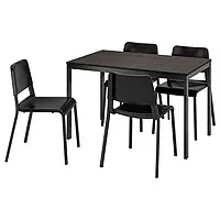 IKEA VANGSTA / TEODORES(294.942.99), стол и 4 стула, черный темно-коричневый / черный