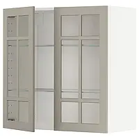 IKEA METOD (894.567.94), половина / 2 стеклянная дверь, белый / Стенсунд бежевый