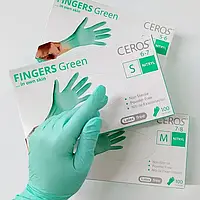 Рукавиці нітрилові CEROS Fingers®,Церос упаковка 100 шт, Green розмір S