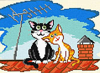 Набор для вышивки крестиком "Кошки на крыше", N1935, 15*22см, Charivnytsya