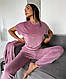 Жіноча велюрова піжама-костюм трійка, фото 6
