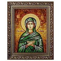 Икона "Святая Мариамна" янтарная 15х20