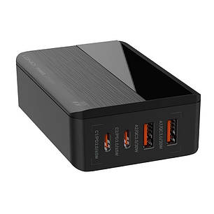 Мережевий адаптер Ldnio LED Display A4808Q 2USB 2Type-C PD65W QC3.0 Black N, фото 3