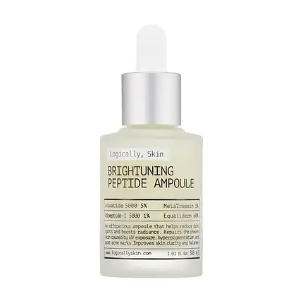 Пептидна сироватка проти пігментних плям та нерівного тону Logically, Skin Brightuning Peptide Ampoule 30 мл, фото 1