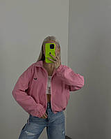 Жіноча кофта NIKE Найк Вітровка Плащовка спортивна Куртка Худі на замку 42-46 Чорна Толстовка Весна/Осінь Рожевий