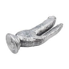 Сріблястий подвійний дилдо для мастурбації Ivana Havesex Limon, фото 3