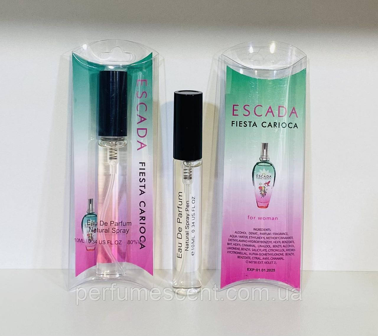 Мініатюрка в ручці 10 мл Escada Fiesta Carioca жіноча, фото 1