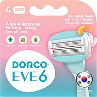 Dorco Картриджи для системи EVE6 для жінок з 6 лезами (4 шт)