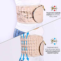 Пневмокорсет Doctor-101 із насосом. Надувний пояс від остеохондрозу та болю у спині універсального розміру, фото 2