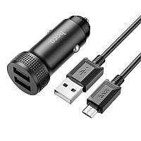 Автомобильное зарядное устройство 18W HOCO Z49A USB кабель мicroUSB