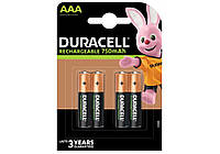 Аккумулятор Duracell HR03/AAA 750mAh, на блист. 4 шт.(40шт/уп)(а)