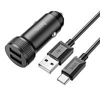 Автомобильное зарядное устройство 18W HOCO Z49A USB кабель Type-C