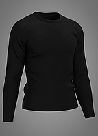 Лонгслів утеплений (чорний, довгий рукав) 46