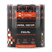 Эмаль алкидно-уретановая UniSil Decor 3 в 1, молотковая Антрацит 0,75 л (1925360420)