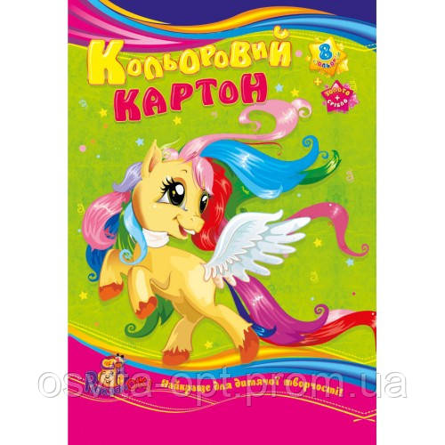 Картон двосторонній кольоровий А4, 10арк(золото+срібло),папка "Рюкзачек" (25 шт), фото 1