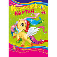Картон двосторонній кольоровий  А4, 10арк(золото+срібло),папка "Рюкзачек" (25 шт)