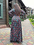 Дуже красива довга жіноча сукня з довгим рукавом Тканина софт Розміри 50-52,54-56,58-60,62-64, фото 5