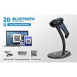 Сканер 1D, 2D, QR штрих-кодів UKRMARK H8, CMOS, дротовий USB / бездротовий, з базою, чорний. Сумісний з 1С, фото 5