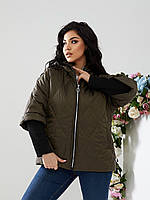 Стильная женская куртка на синтепоне 100, ткань "Плащевка" 50, 52, 54, 56, 58, 60, 62, 64 размер 50