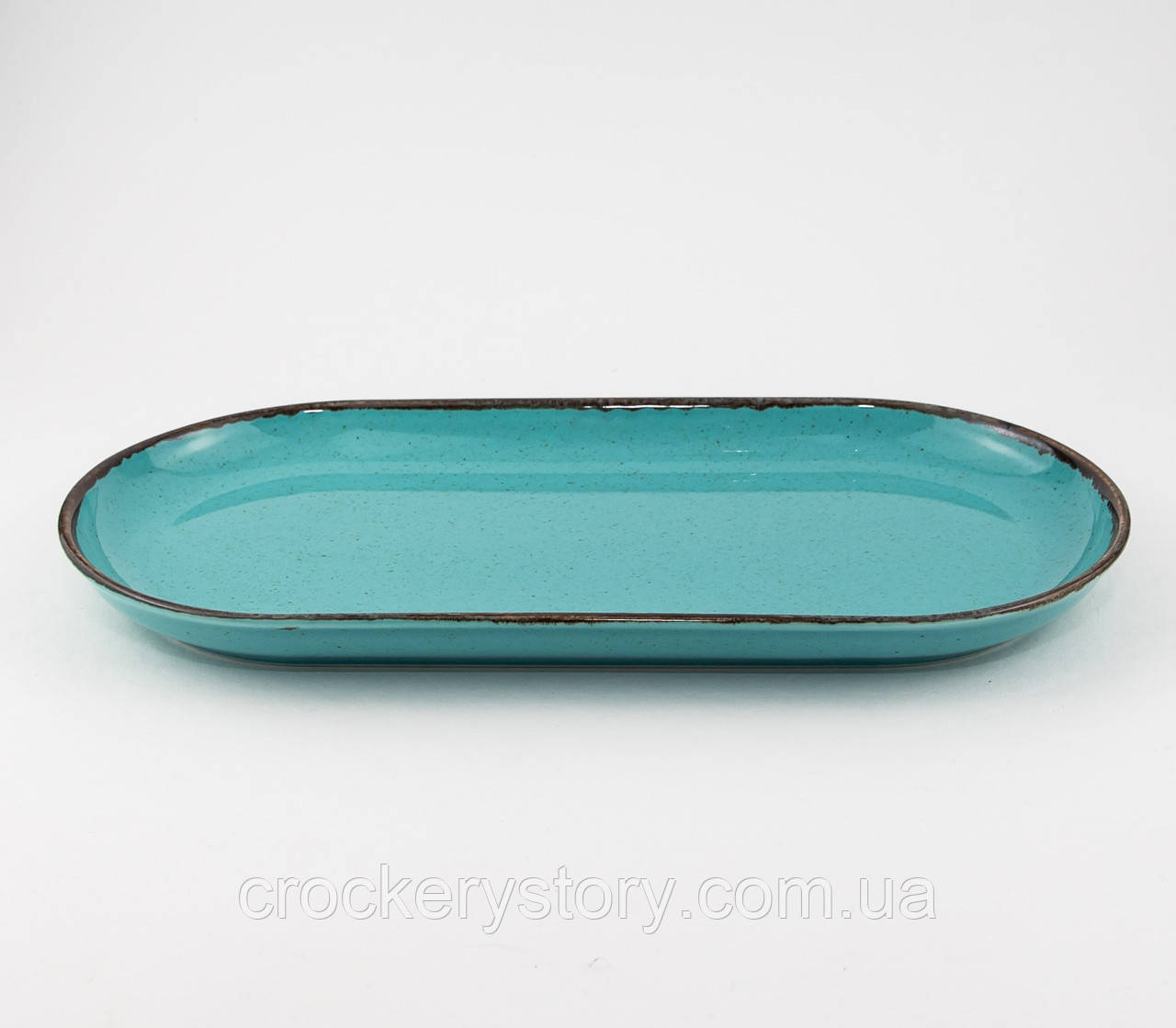 Тарілка овальної форми Porland Seasons Turquoise 118130 30см Овальна страва з порцеляни Елітний посуд