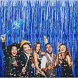 Фольгована гірлянда-штора-завіса для фотозони-синій колір (1 х2 м), фото 3