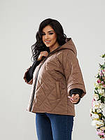 Стильная женская куртка на синтепоне 100, ткань "Плащевка" 50, 54, 62, 64 размер 50