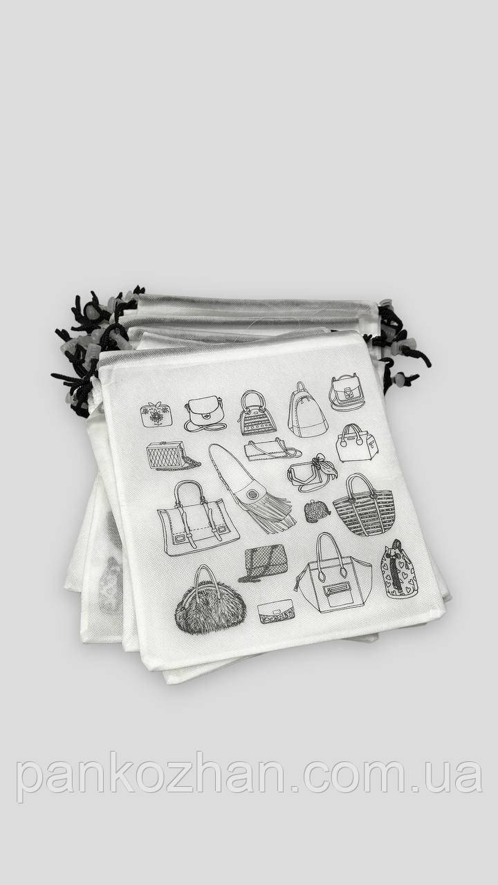Мішечок для зберігання та пакуваня, з затяжкою, 30х25, принт сумки, фото 1
