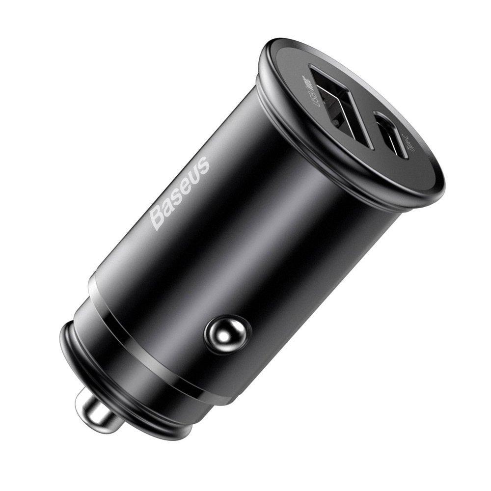 Автомобільний смарт зарядний пристрій Baseus PPS USB/US USB Type C 30 Вт Quick Charge 4.0 Black (CCYS-C01)