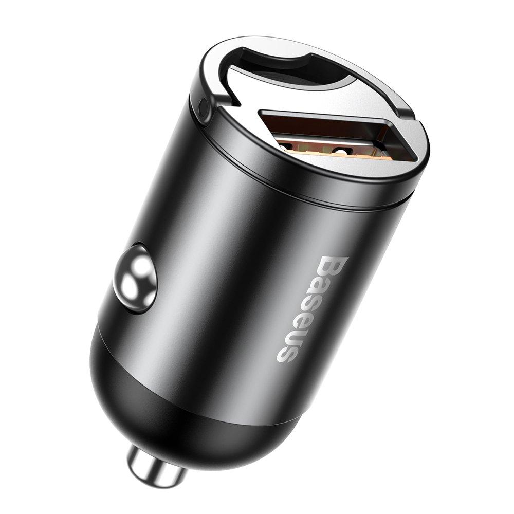 Автомобільний смарт зарядний пристрій Baseus Tiny Star mini smart USB 30 W Quick Charge 3.0 Black (VCHX-A0G)