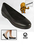 Туфлі жіночі балетки Крокси з натуральної шкіри / Crocs Womens Grace Flat (12121-060), Чорні, фото 8