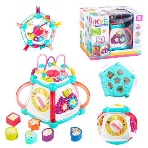 Розвиваючий музичний барабан-сортер 7 граней звукові та світлові ефекти, піаніно 22*22*23 см (83944), фото 1